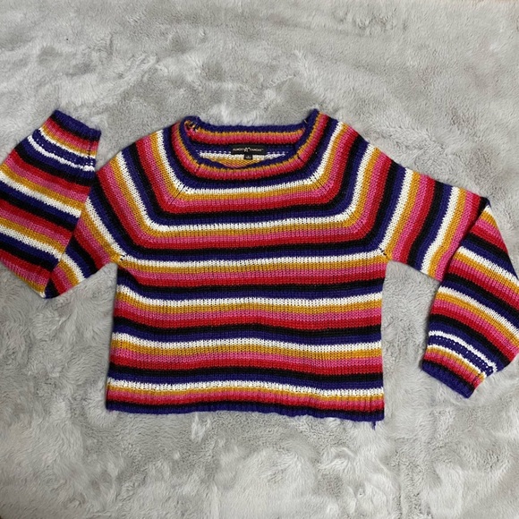 Kidcore Long Sleeve Multicolor Stripped Sweater size L - Picture 4 of 4